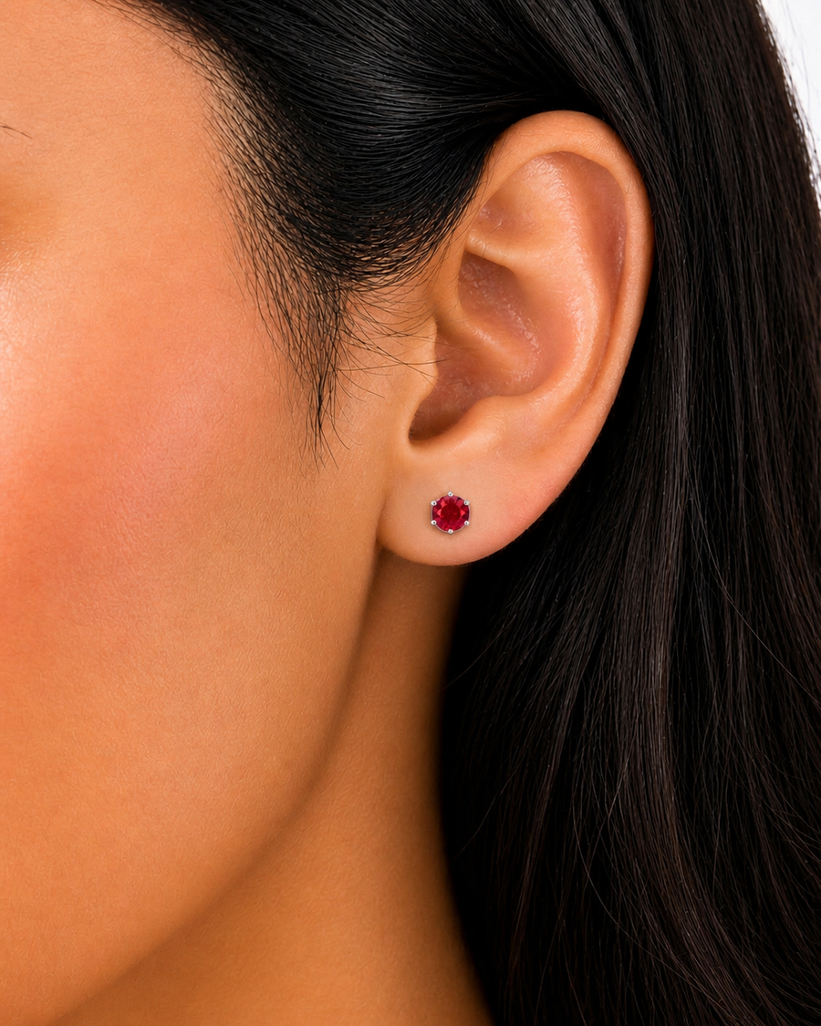 Rosalie Rouge Stud Earrings