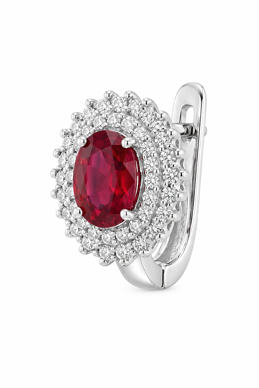 Rosalie Ruby Halo Huggie Earrings