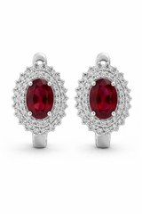 Rosalie Ruby Halo Huggie Earrings