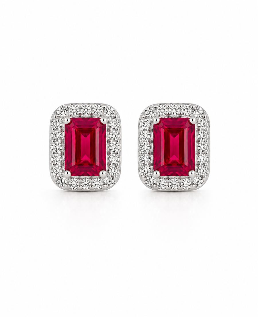 Rouge Impériale Halo Stud Earrings