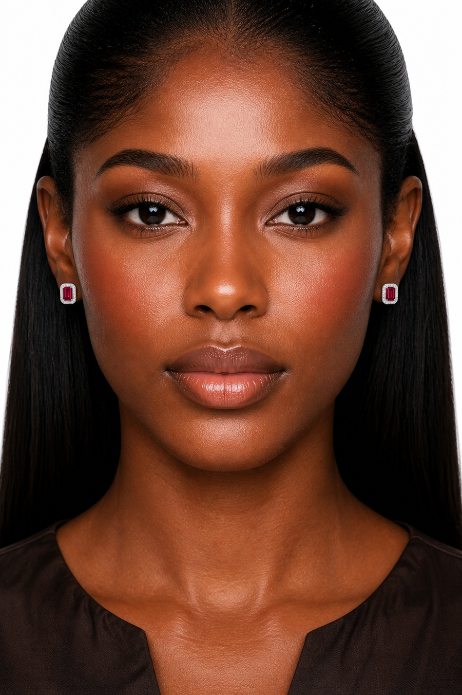 Rouge Impériale Halo Stud Earrings