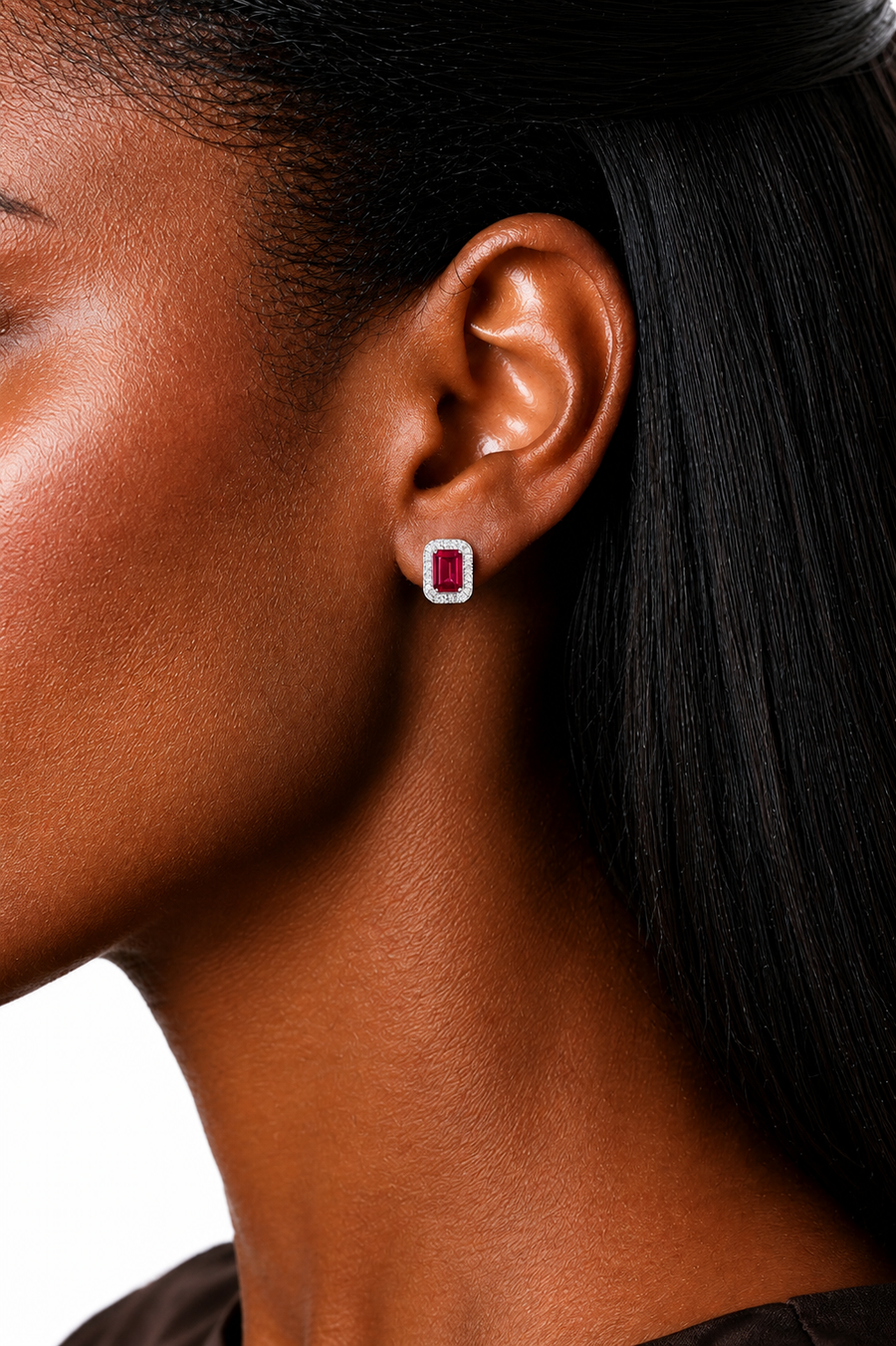 Rouge Impériale Halo Stud Earrings