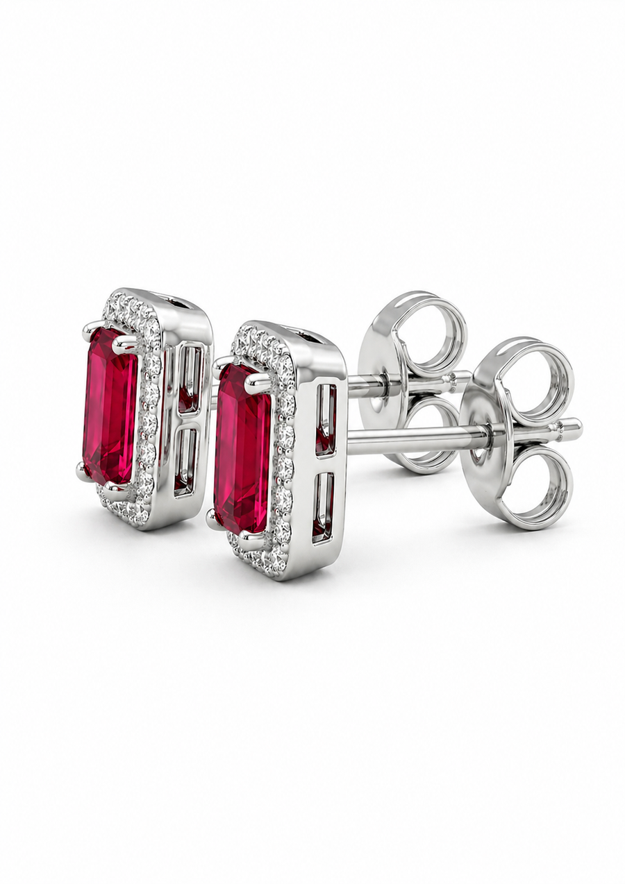 Rouge Impériale Halo Stud Earrings