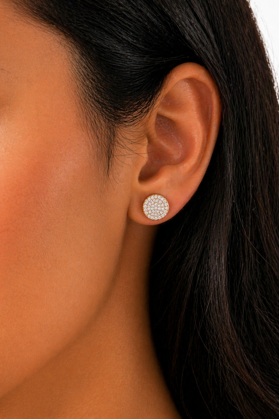 Vivienne Pavé Disc Stud Earrings