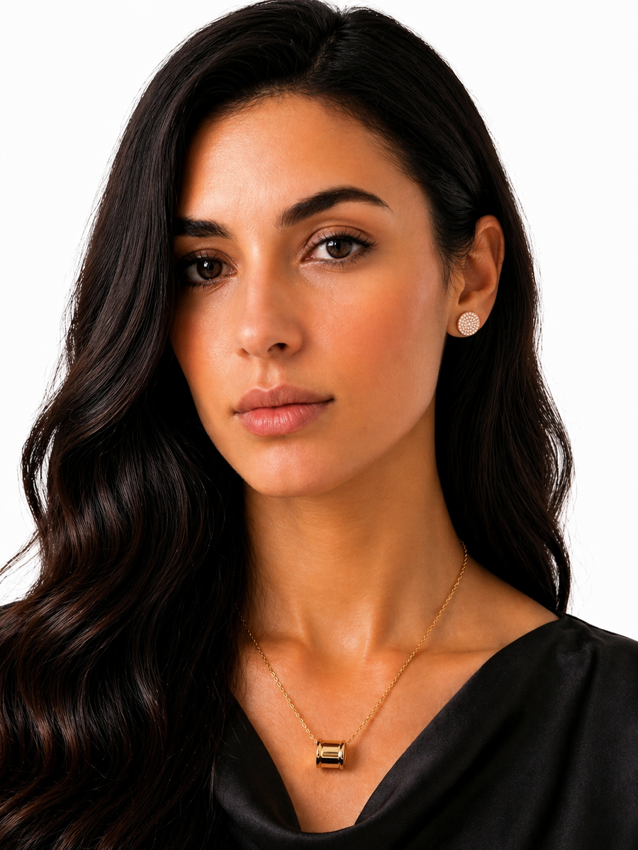 Vivienne Pavé Disc Stud Earrings